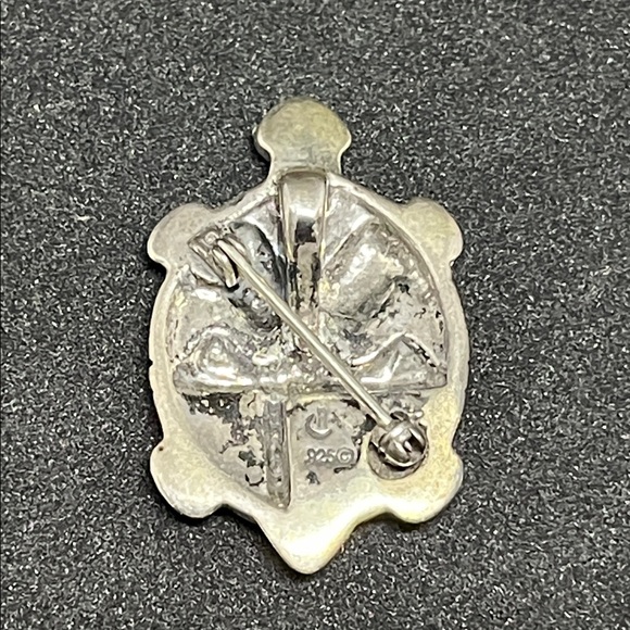 1585 * Carolyn Pollack Relios Sterling Turquoise and Coral Converter Brooch - Picture 3 of 3